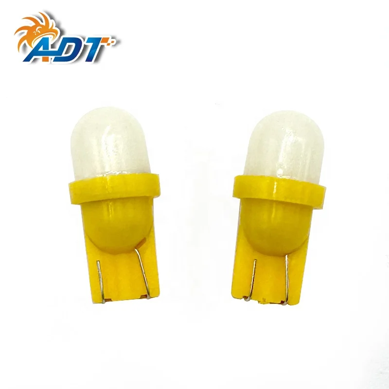 ADT Slow Blink 4 seconds 2 leds 2835 SMD with 10mm diameter frosted cover #555 T10 Amber 6.3V AC Pinball LED Bulbs