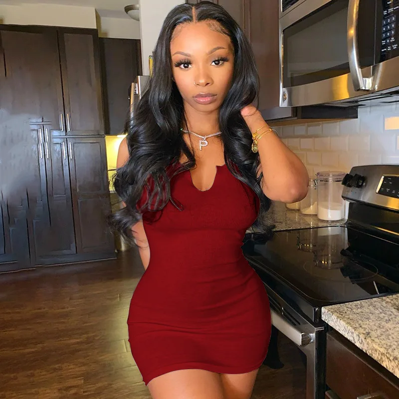 
Fashion Sexy Casual Girls Custom Logo Deep V Ladies Dresses Women Plus Size Sleeveless Summer T Shirt Dress Women Clothing 