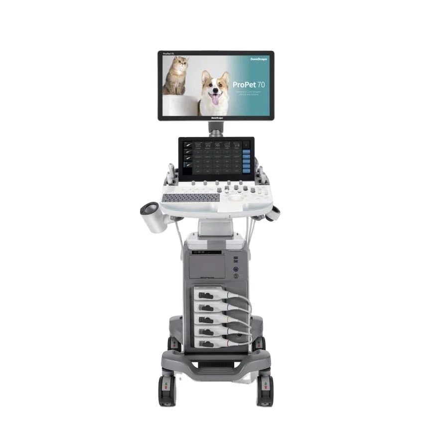 Новейший Ветеринарный ультразвуковой допплер Sonoscape Propet70 Cart с 256 элементами