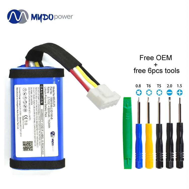 Фабрика ID1060-B 3 7 V 19.24Wh 5200mAh аккумуляторная батарея для JBL-флип чехол iPhone 5 SUN-INTE-152 литий-ионных аккумуляторов с бесплатными инструментами