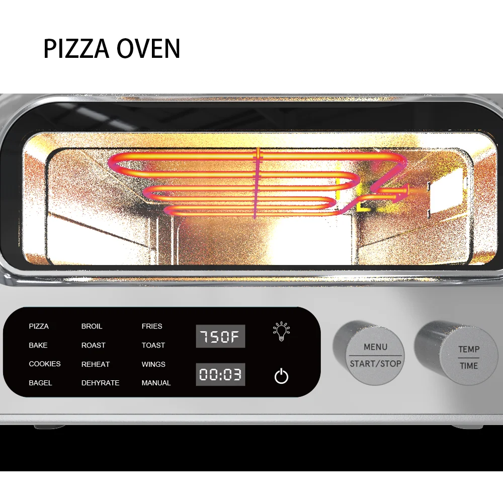 Custom  Aesthetically superior domestic pizza oven Easy to cook a variety of foods  Heats up to 800 F for big party use