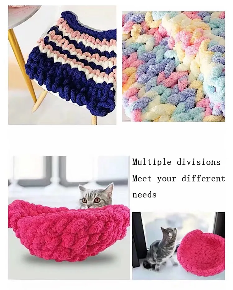 china fancy 100 recyle hand knitting ice bar yarn crochet polyester dyed chenille anti uv yarn egypt