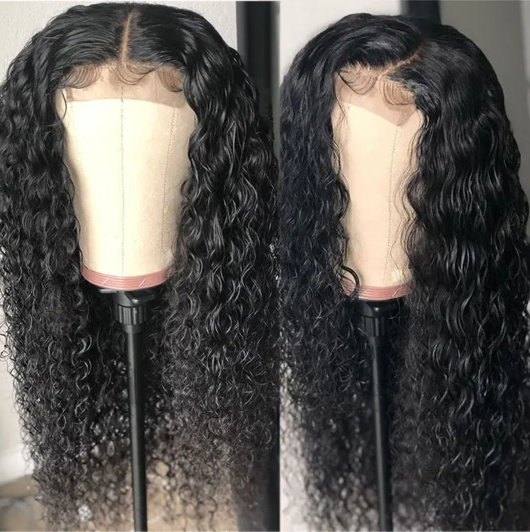  Завод Moonhair 180 плотность свободная часть густые волосы глубокие волны отбеленные узлы парик 13X4 прямой на сетке