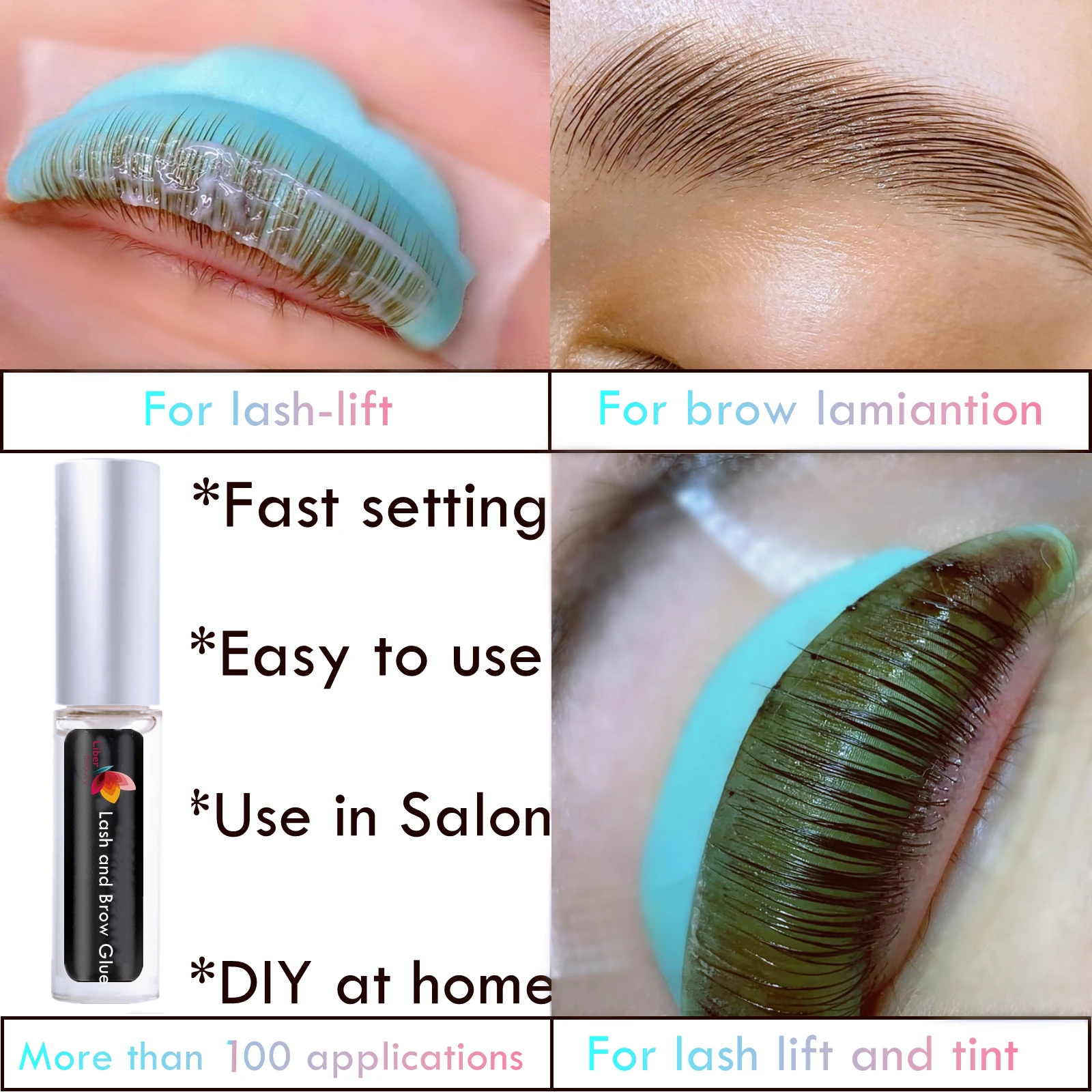 Strong Lash Lift Glue for Eyelash Perm Water-based Brow Lamination Adhesive, Odor-free & Latex Free, Keep Lashes and Brow Stable