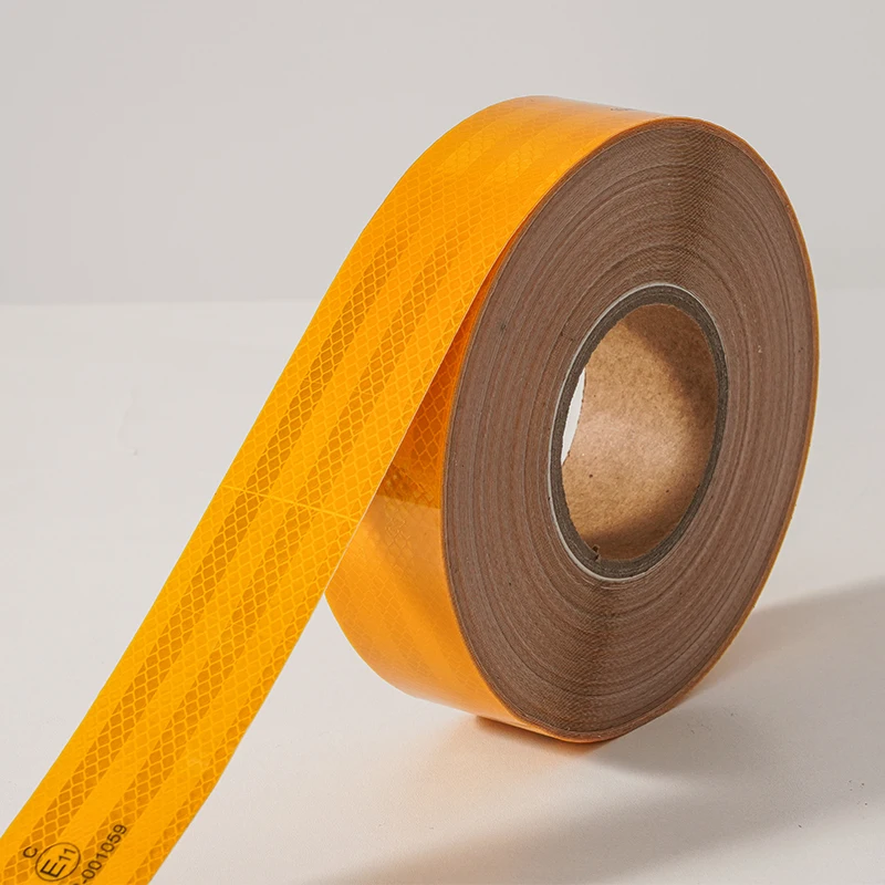Yellow PET Micro Prismatic Truck Conspicuity Marking Radium Reflective Tape for Vehicles