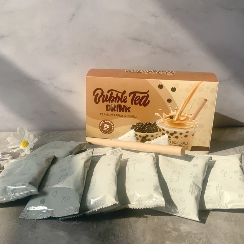 6 Cups Instant Brown Sugar Tapioca Ball Boba Milk Tea Kits