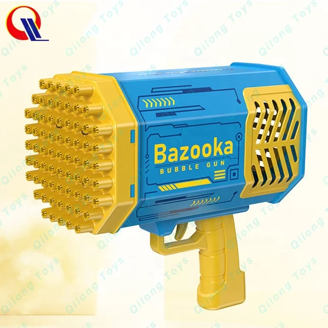 Qilong Базука, пулемет для пузырей, игрушки, детские красочные огни, пулемет для пузырьков с 69 отверстиями, игрушки, пулемет для пузырьков Базука