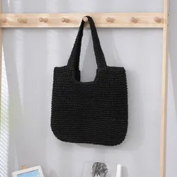 Hot Sales Crochet Handbag Women Large Summer Custom Woven Handmade Paper Straw Beach Tote Straw Bag