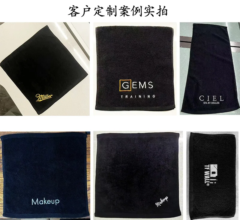 100%cotton Black  spa towel 500GSM