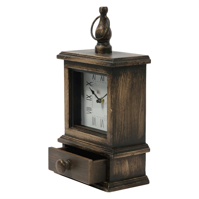 Custom Rustic Table Retro Alarm Clock Vintage Classical Royalty Sitting Room TV Cabinet Desk Antique for Home