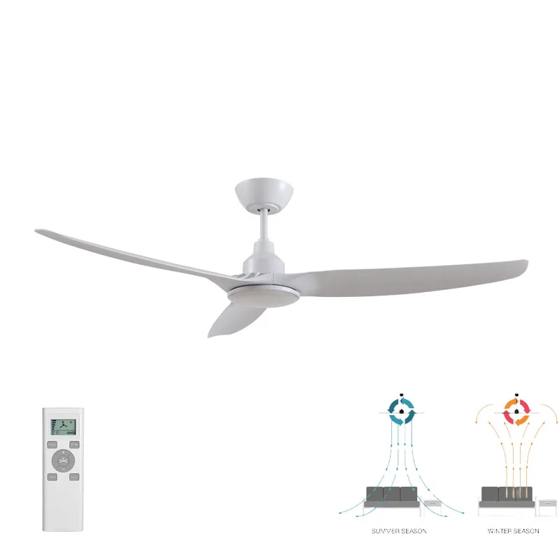 Ceiling Fan With Light Remote Control and Down Rod 5 Speed DC Motor Indoor Outdoor for Patio Bedroom Living Room 