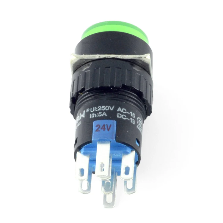 LAS1 switch ONPOW (CE, ROHS) 16mm LAS1-AY-11/R/220V/P 1NO1NC momentary plastic push button switch