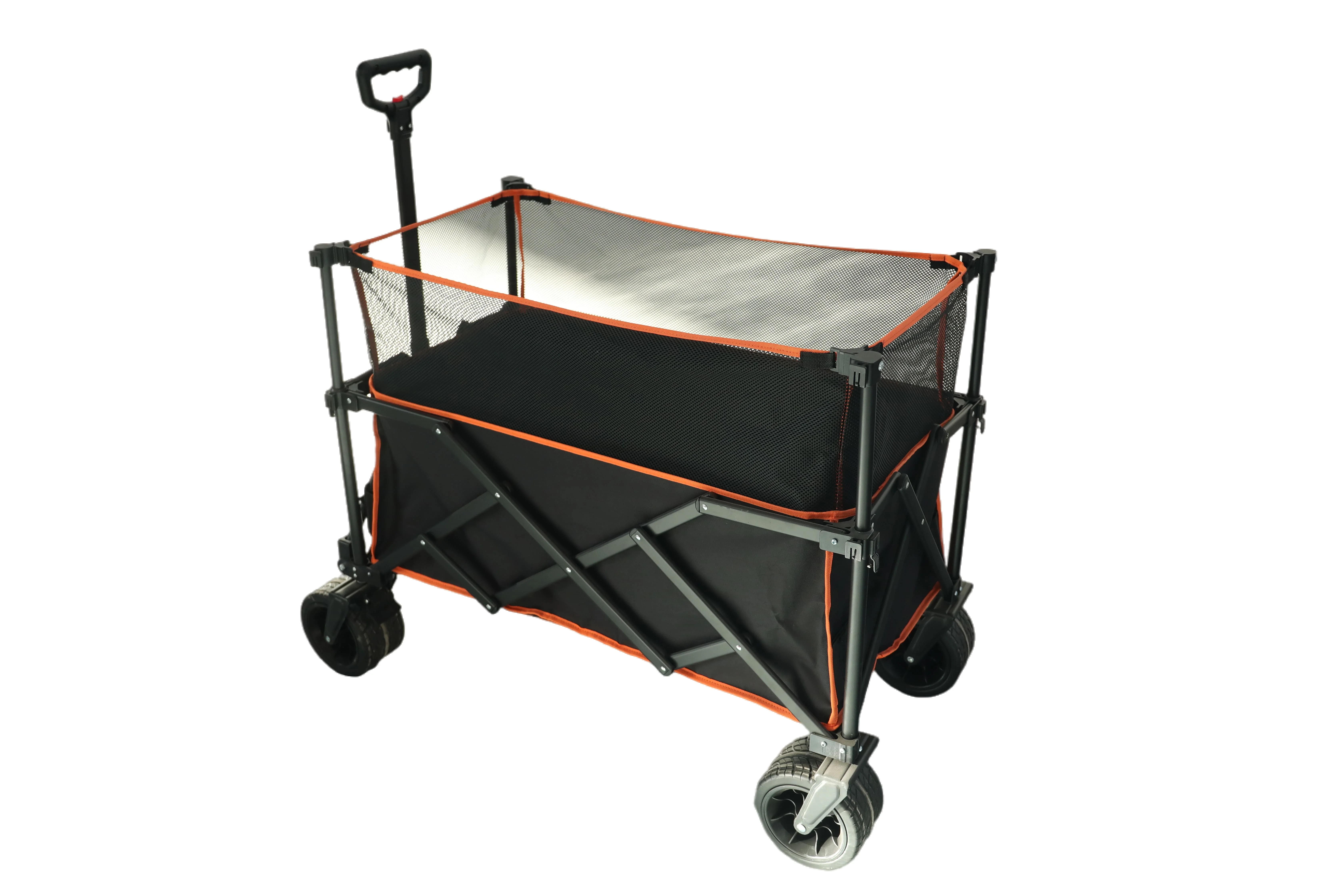 New design Baby Cart Wagon Outdoor Foldable Gathering Trolleys Folding Camping Wagon Cart with mesh