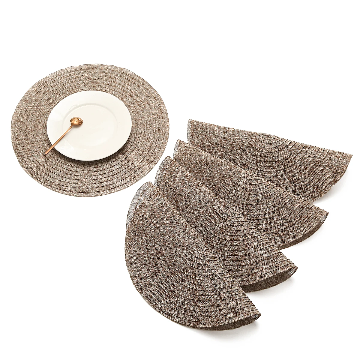 Круглые салфетки из поливинилхлорида, моющиеся круглые салфетки для стола, тканые салфетки