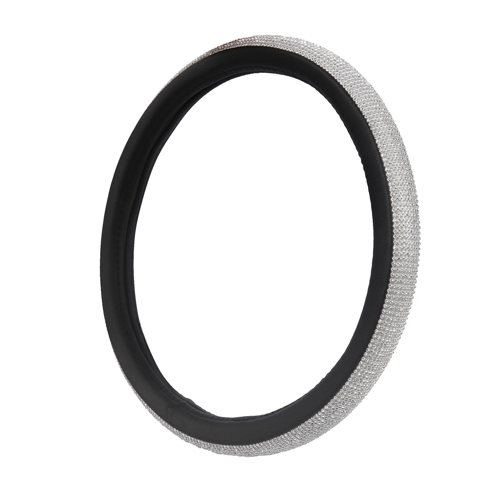 Роскошный кожаный чехол на руль со стразами золотого и серебряного цвета для автомобилей