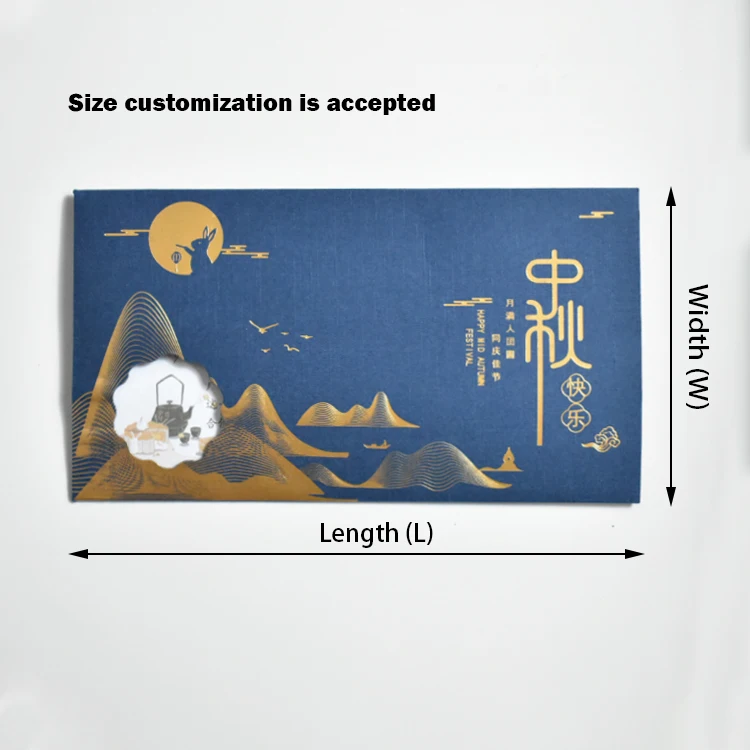 Custom luxury textured art paper packaging envelope with Pearl paper card for festival greeting