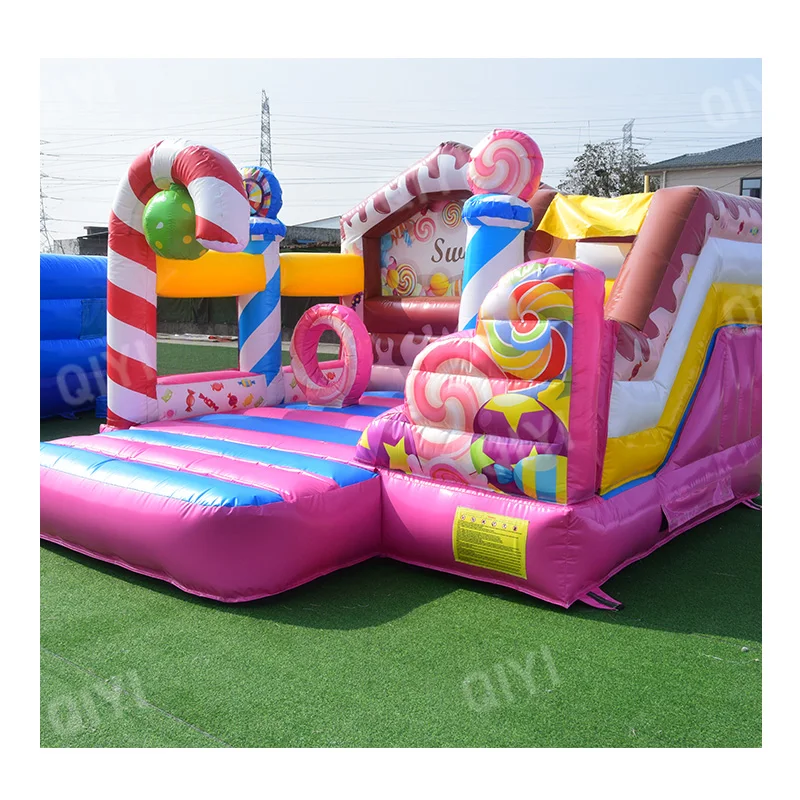 Professional Manufacture Cheap Inflatable Candy Land Bouncer Inflatable Bouncy Castle with Slide for Kids