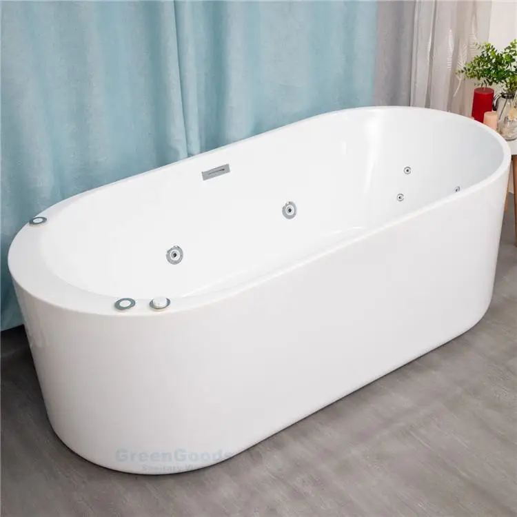 Japanese Bathroom Fiberglass Oval 2 Person Tub Soaking Whirlpool Bathtubs With Shower