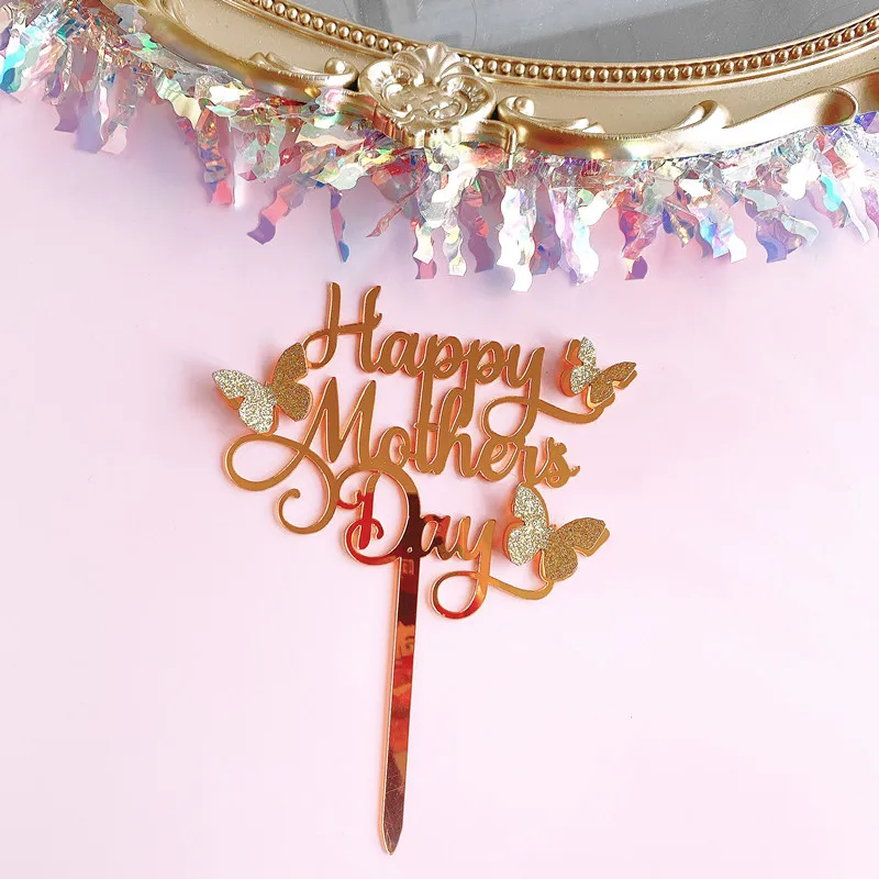 New arrival happy birthday mom cake topper for birthday party cake decorating supplies happy mothers day cake topper