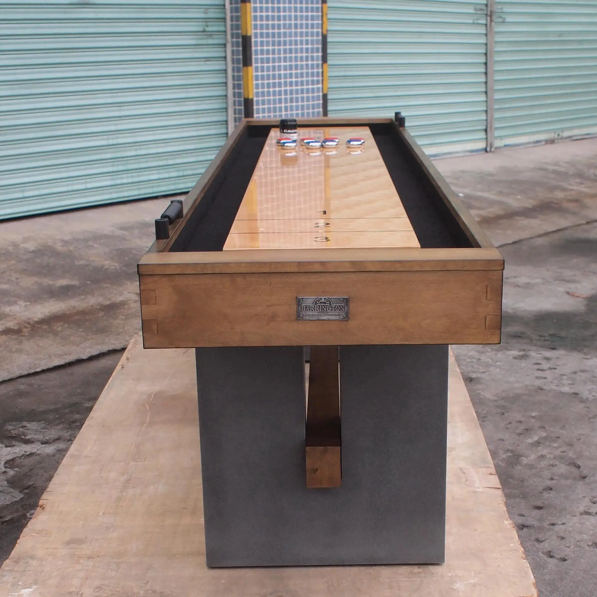 Factory custom wholesaler modern home entertainment play field 12/14/22 foot solid wood shuffle board table shuffleboard