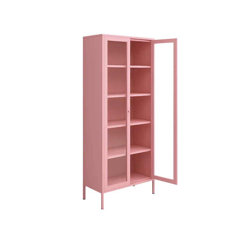 Double Glass Door Locker Display Glass Cabinet Modern Bedroom Cabinet Home Furniture
