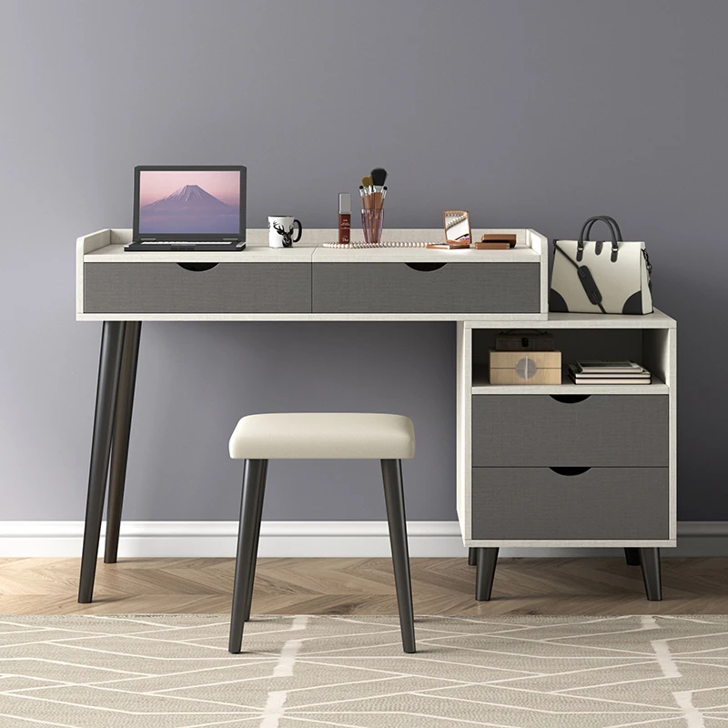 Modern Adult Nordic Bedroom Solid Wood Makeup Desk Vanity Table Small Mirror Dresser Dressing Table For Girls