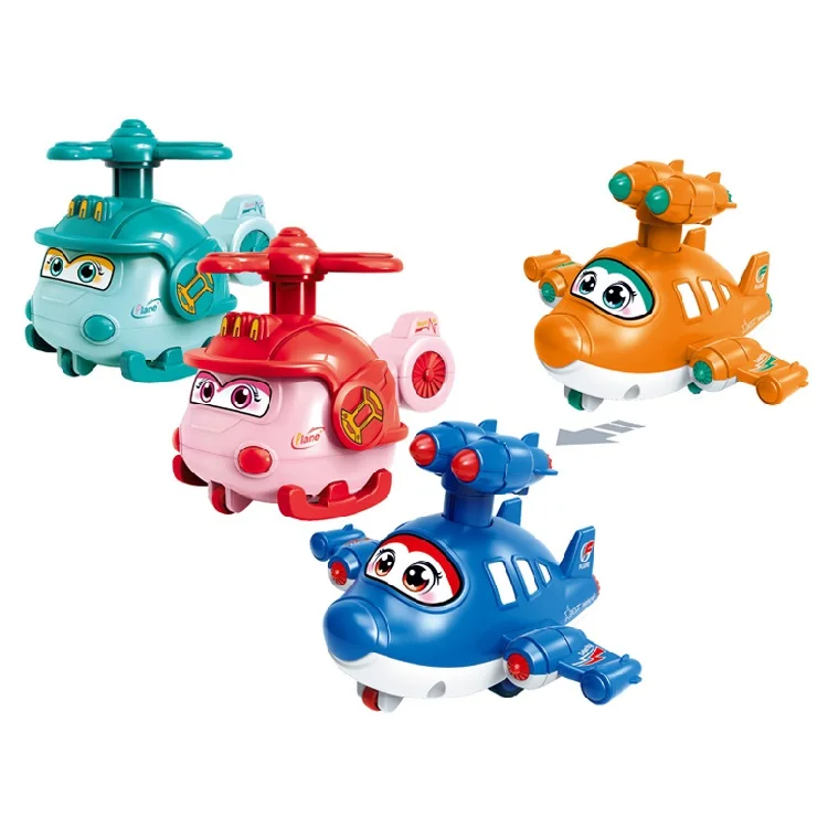 12PCS Cute Kids Press Move Forward Slide Plane Cartoon Airplane Toys