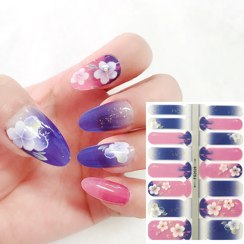 Wholesale Semi Cured Gel Nail Sticker Long Lasting New Arrival Styles Uv Gel Nail Sticker Kit With Uv Lamp For Girls