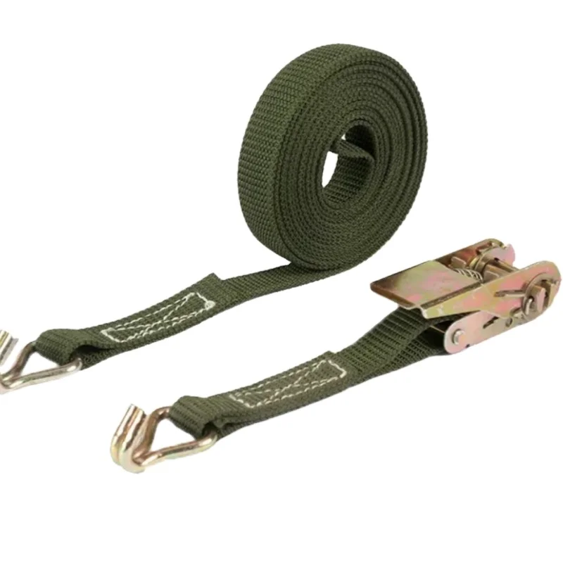 6M Length Ratchet Tie Downs Cargo Lashing Belt Strap with J Hook PP material and Double J Hook End Fittings for Cars