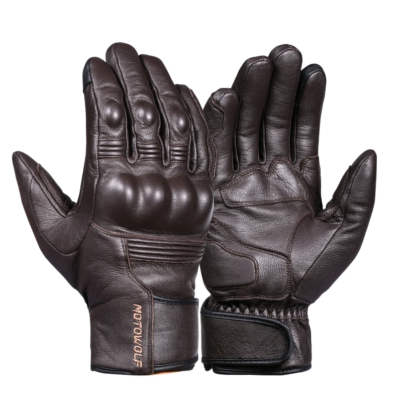 motowolf new Winter Warm Waterproof Leather Shock-resistant high-top gloves Bicycle Motorcycle Racing Gloves