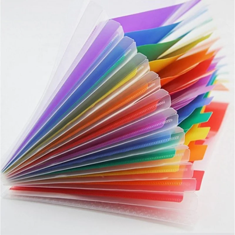 Expanding File Folder Portable Rainbow Document Organiser Multicoloured Plastic Expandable Organizer Wallet Case 4 Pack