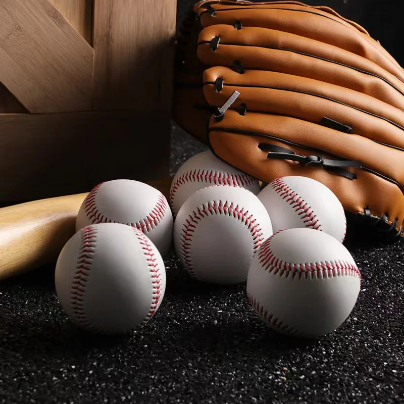 Baseball Custom Printed Full Grain Leather Split Leather Flat Seam Wool Cork Ball For Game And Training