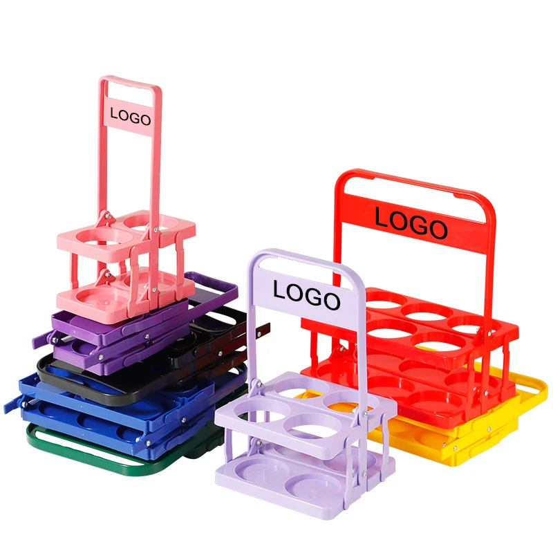 Customized  PP Carrier Portable Beer Bottle Basket Wine 6 Cup Holder Cave Rack and Cooler for Storing and Carrying Beverages