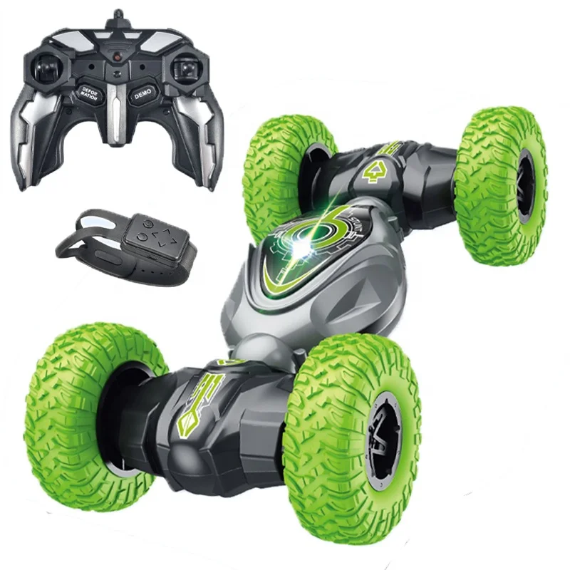 QS New Design RC Stunt Car Children Gift 3 Colors Radio Remote Control Twist Function Free Wheel Vehicle Toy With Colorful Light