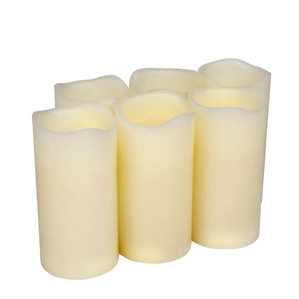 
New arrival luminara flameless battery operated real wax pillar bougie led candle light 