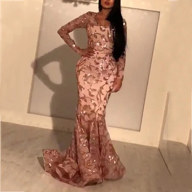 dq906 Beautiful One Shoulder Beading Slit Mermaid Evening Dresses