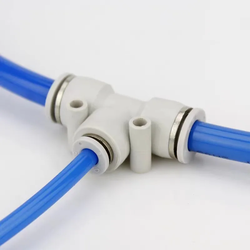 Off-The-Shelf Quick Action Plastic Gas Pipe Joint T-Type Pneumatic Joint Tee Reducer Reducer