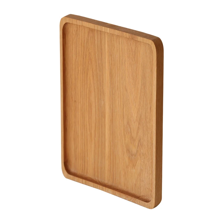 Household Rectangular Solid Wood Dining Plate Fruit Snack Dry Soaking Table Creative Oak Tea Plate