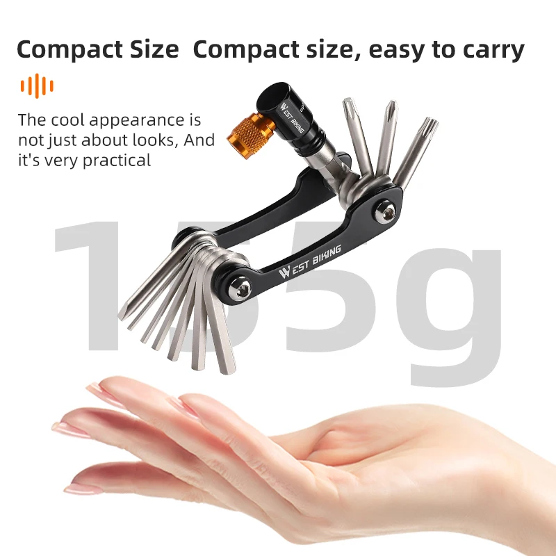 WEST BIKING Mini 11 In 1 Repair Tool Cycling Multi Bike Accessories Set Bicycle Repair Tools Durable Convenience Bike Tool Set