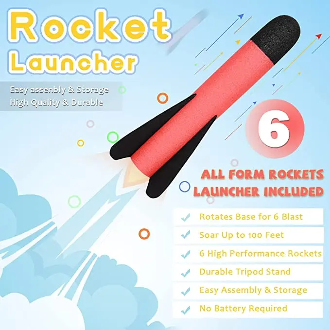 Hot Selling EVA Foam Rocket Launcher Rocket Toys For Child Model Rocket Launching For Kids