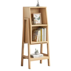 Nordic bedside shelf floor-to-ceiling bookshelf storage cabinet living room bedroom solid wood side cabinet simple
