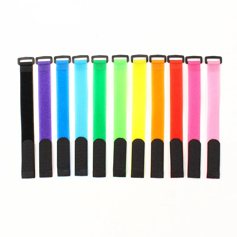 Cable strap with logo Reusable cinch strap hook loop cable ties Blue 1.5x10inch Hook and Loop cable ties hook loop belt