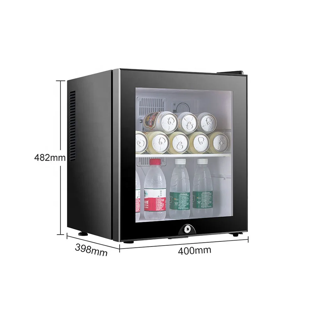 Best quality 40L custom logo black display glass door mini fridge refrigerator
