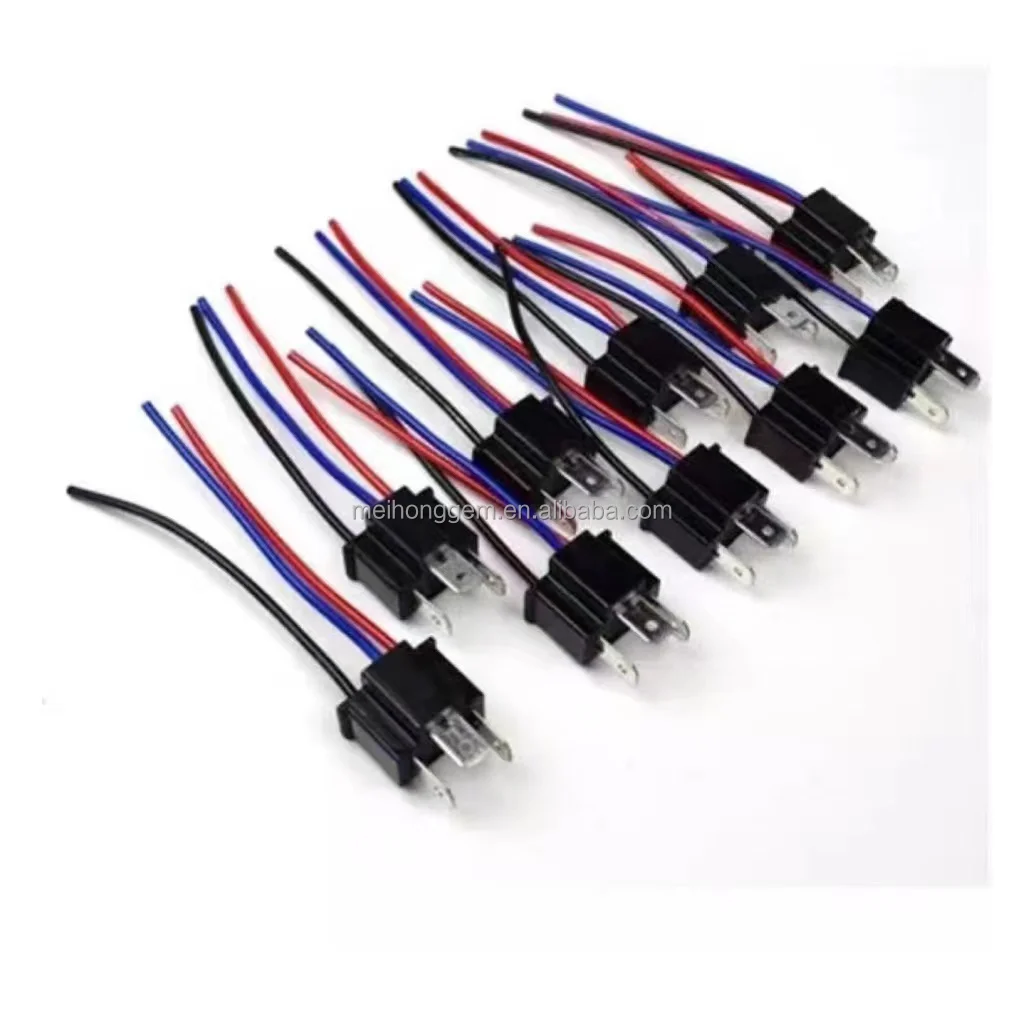 H4 Male Head Extension Cable Connector Plug Socket with Wire Harness