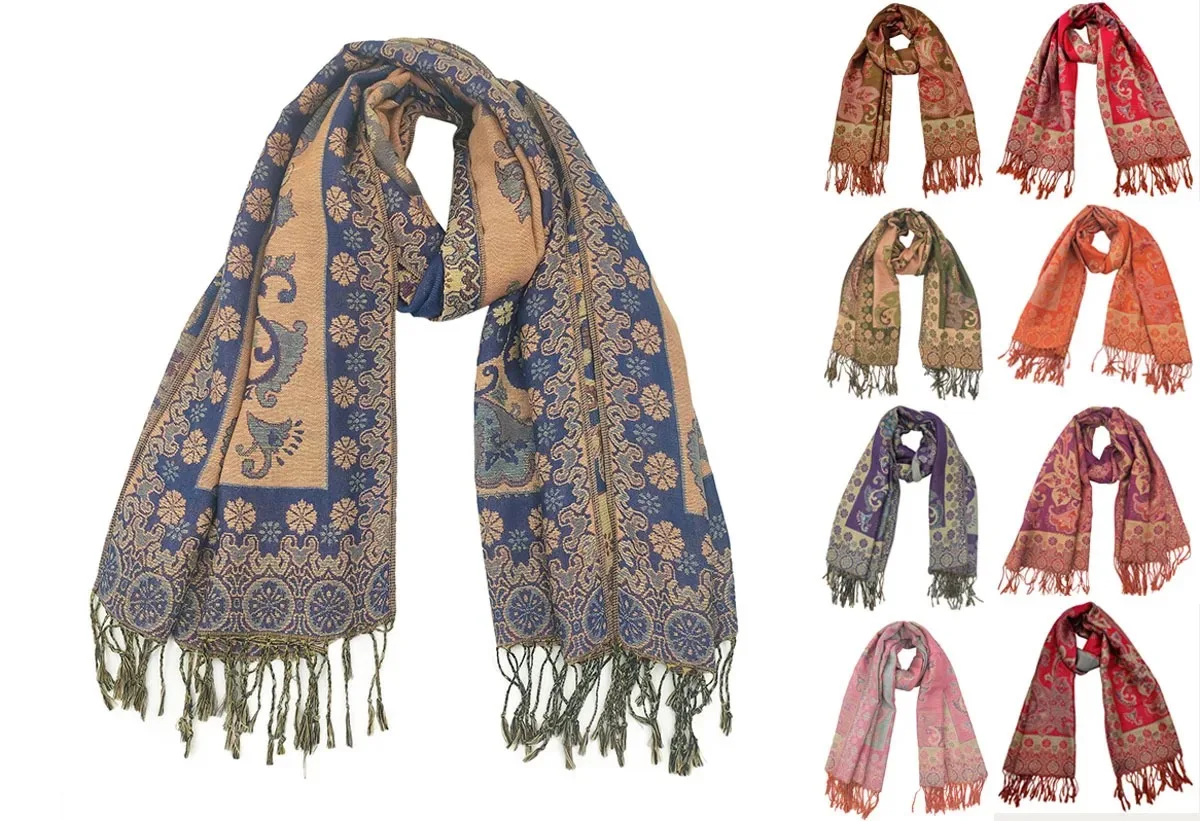 Zifeng OEM Wholesale Wool Muslim Knitted Cashmere Turban Shawl Warm Turban with Tassel Cashmere Shawl Cashmere Scarf