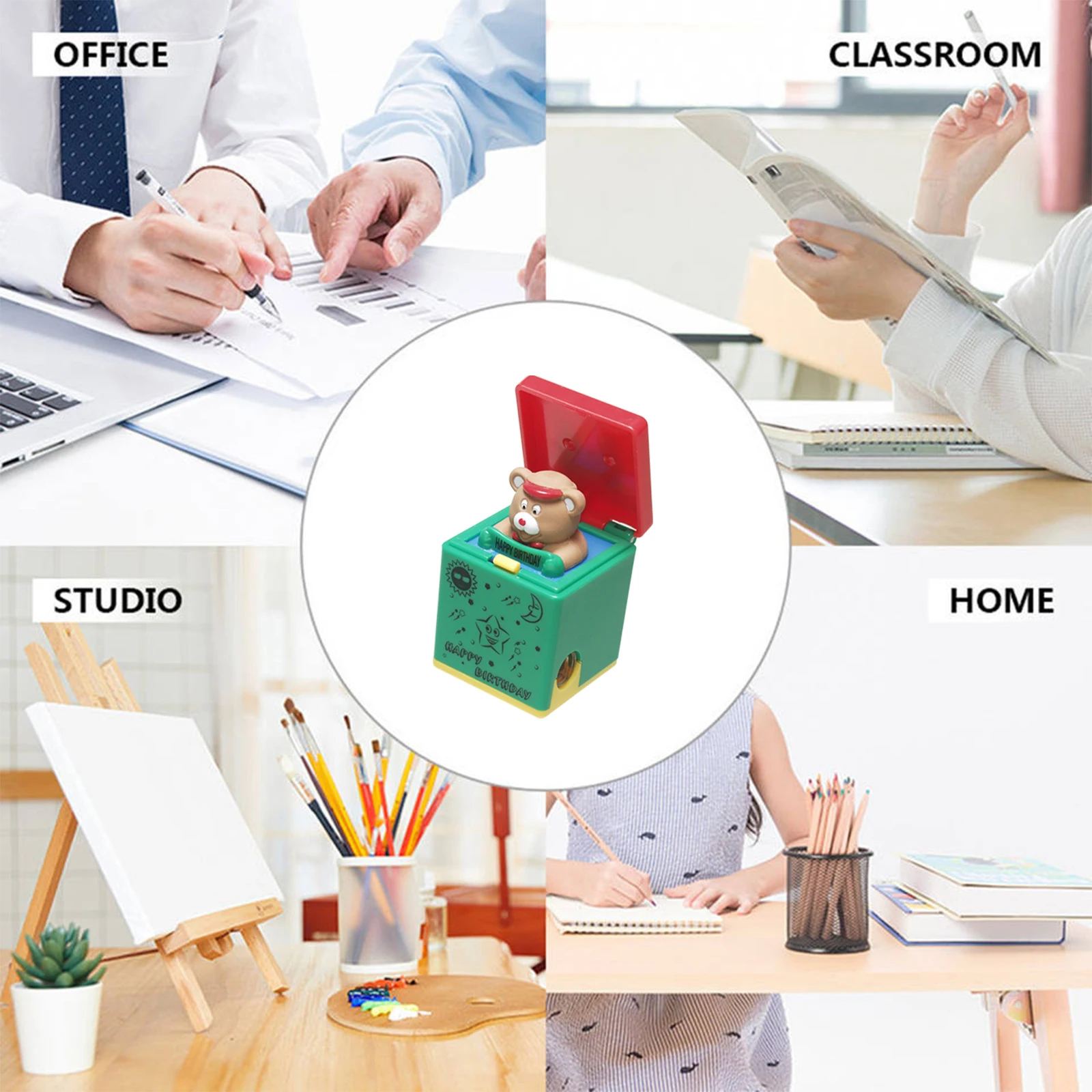 New AS00369 Bear Pencil Sharpener Novel Eyeliner Manual Single Birthday Gift Pencil Sharpener for  Student