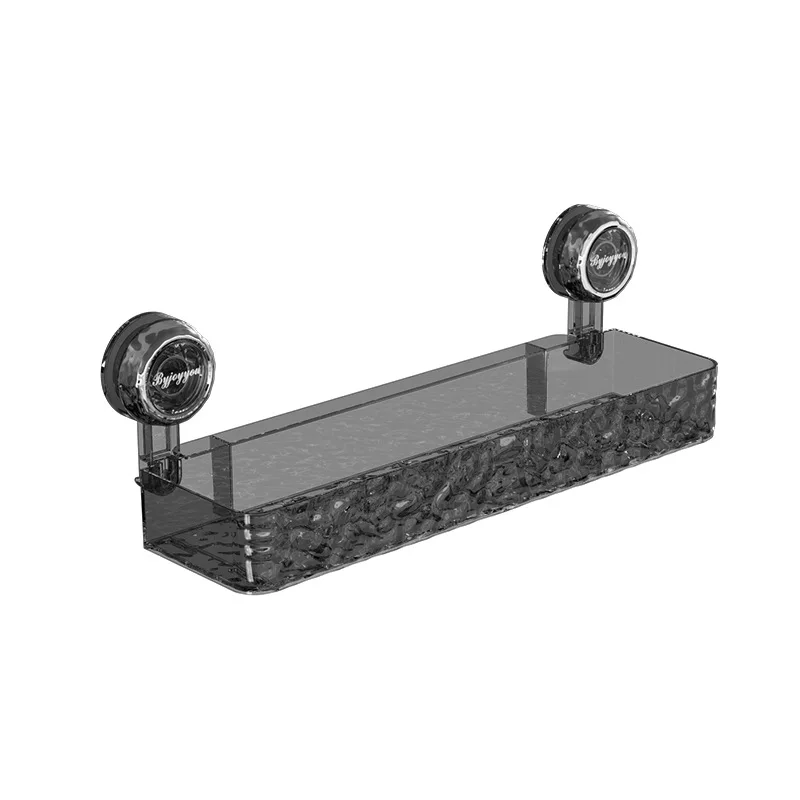 Corrugated Bathroom Suction Cup Storage Rack No Punching Bathroom Wall Mounted Storage Shelf Organizing Rack