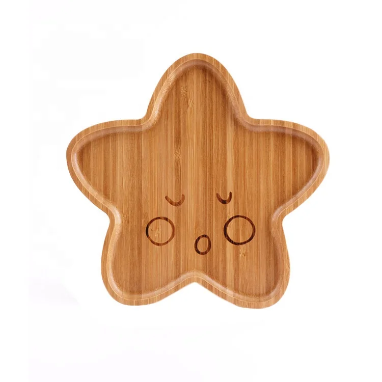 Children Kids Toddler Baby Bamboo Plate Dish Set
