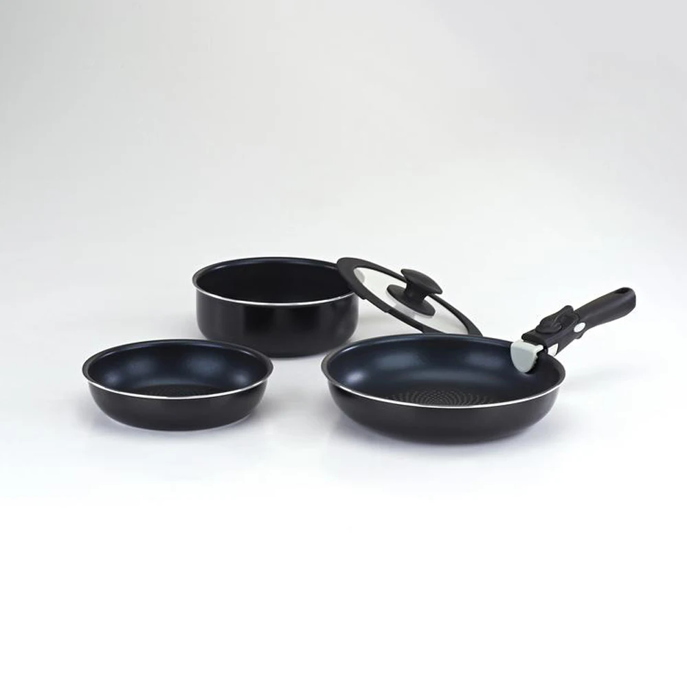 Aluminium non-stick Cookware Set Detachable handle high profile  household WOK pan Set