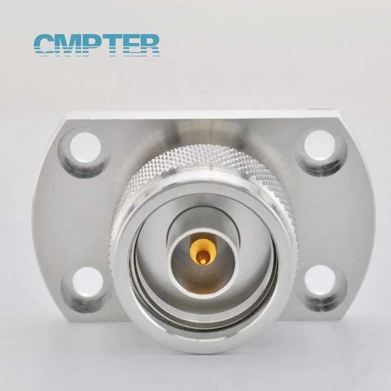N Male Connector, 4 Hole Flange type DC to 6GHz, N male 4 Hole flange connector